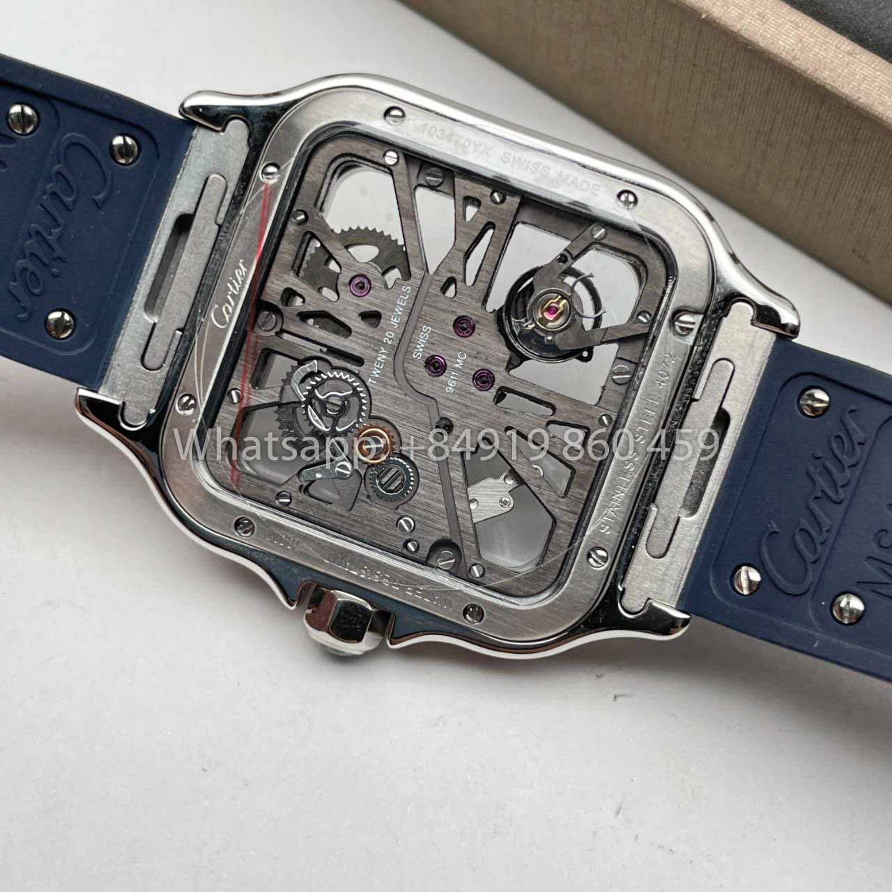 Cartier santos Skeleton 40mm W2020018 THB Factory 1:1 Best Edition Bisel blanco