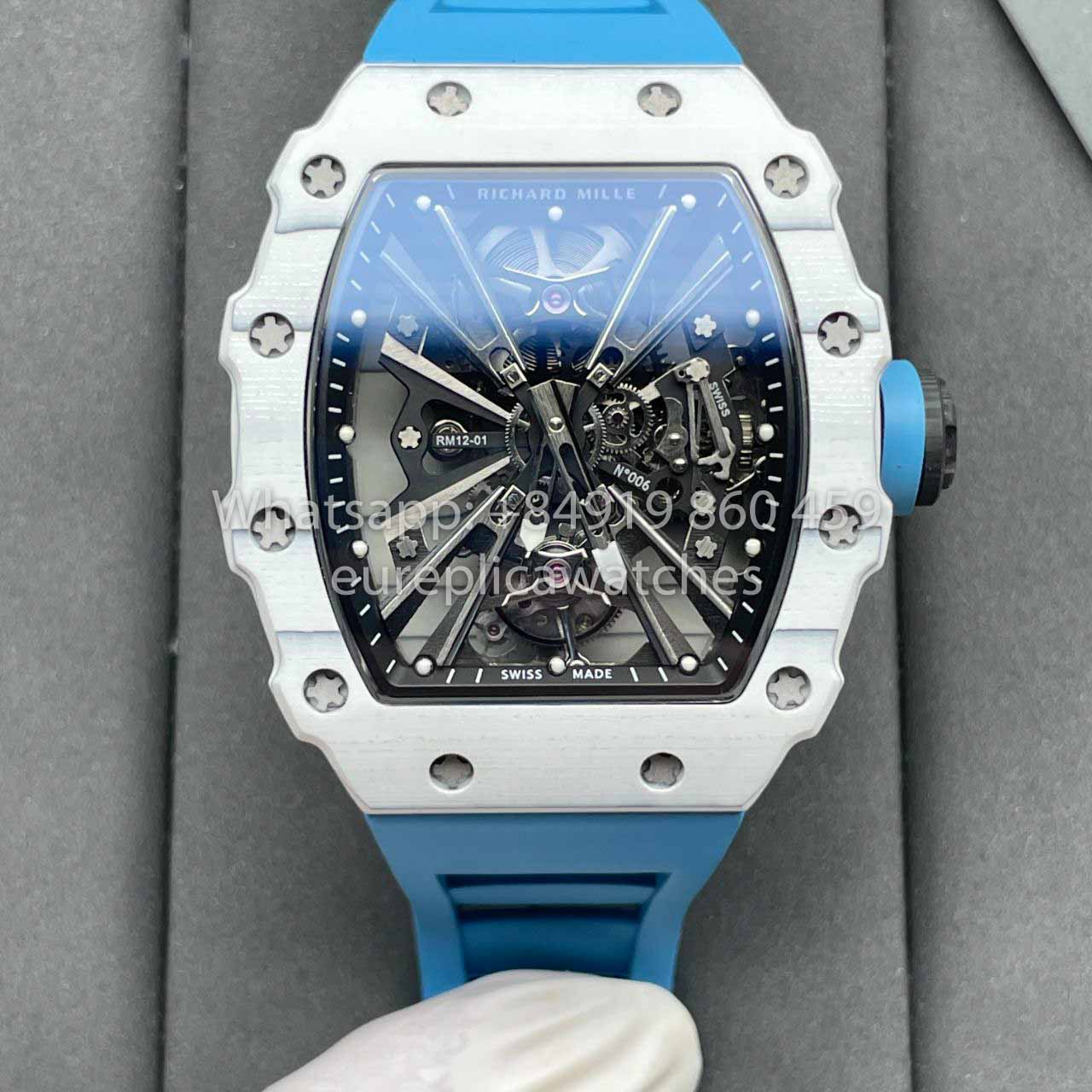 Richard Mille RM12-01 Tourbillon 1:1 Best Edition RM Factory Blue Strap