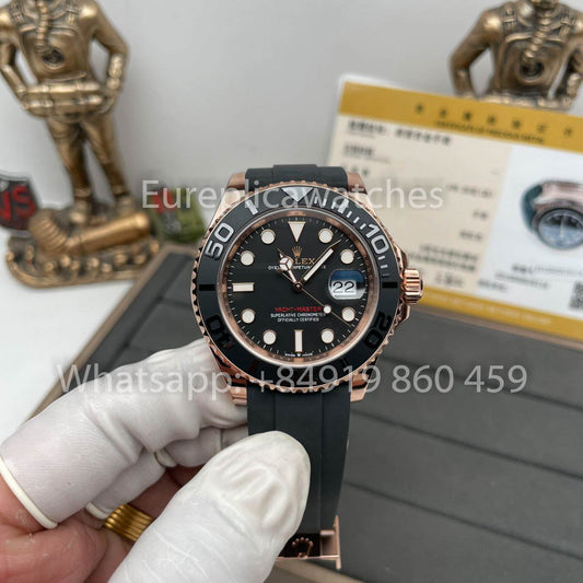 Reloj Rolex Yacht-Master 40 para hombre en oro rosa 126655-0002 con revestimiento de oro rosa de 18 quilates, limpio de fábrica