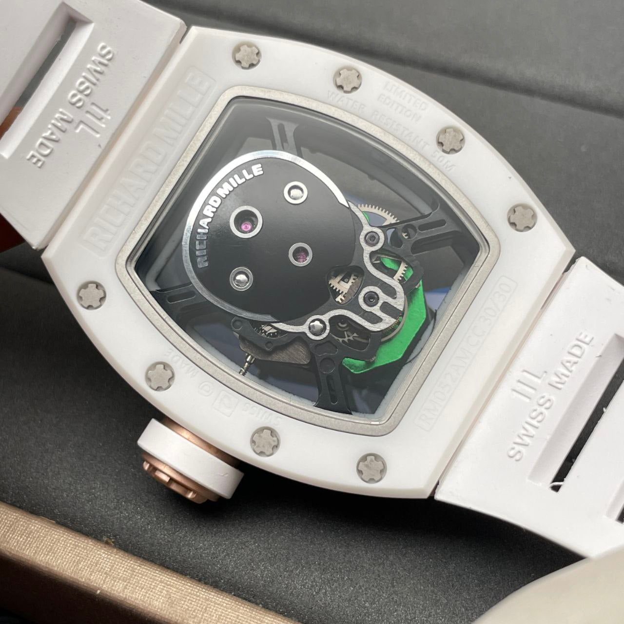 Richard Mille RM52-01 Quadrante tourbillon con teschio verde edizione 1: 1 della migliore edizione