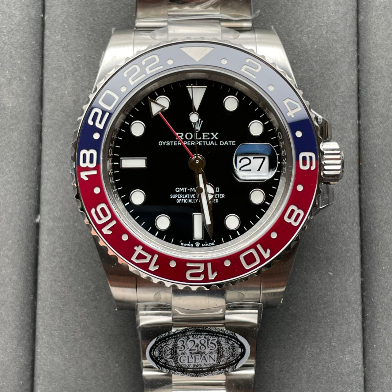 Correa Oyster para Rolex GMT Master II M126710BLRO-0001, edición superior, limpia, de fábrica, V3S, con forma circular de cola 