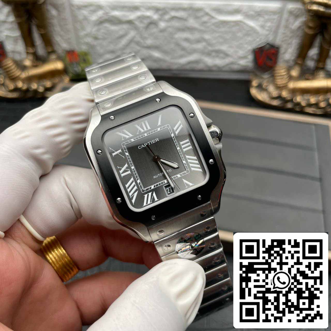 Cartier Santos WSSA0037 1:1 Best Edition BV Factory Included Leather Strap