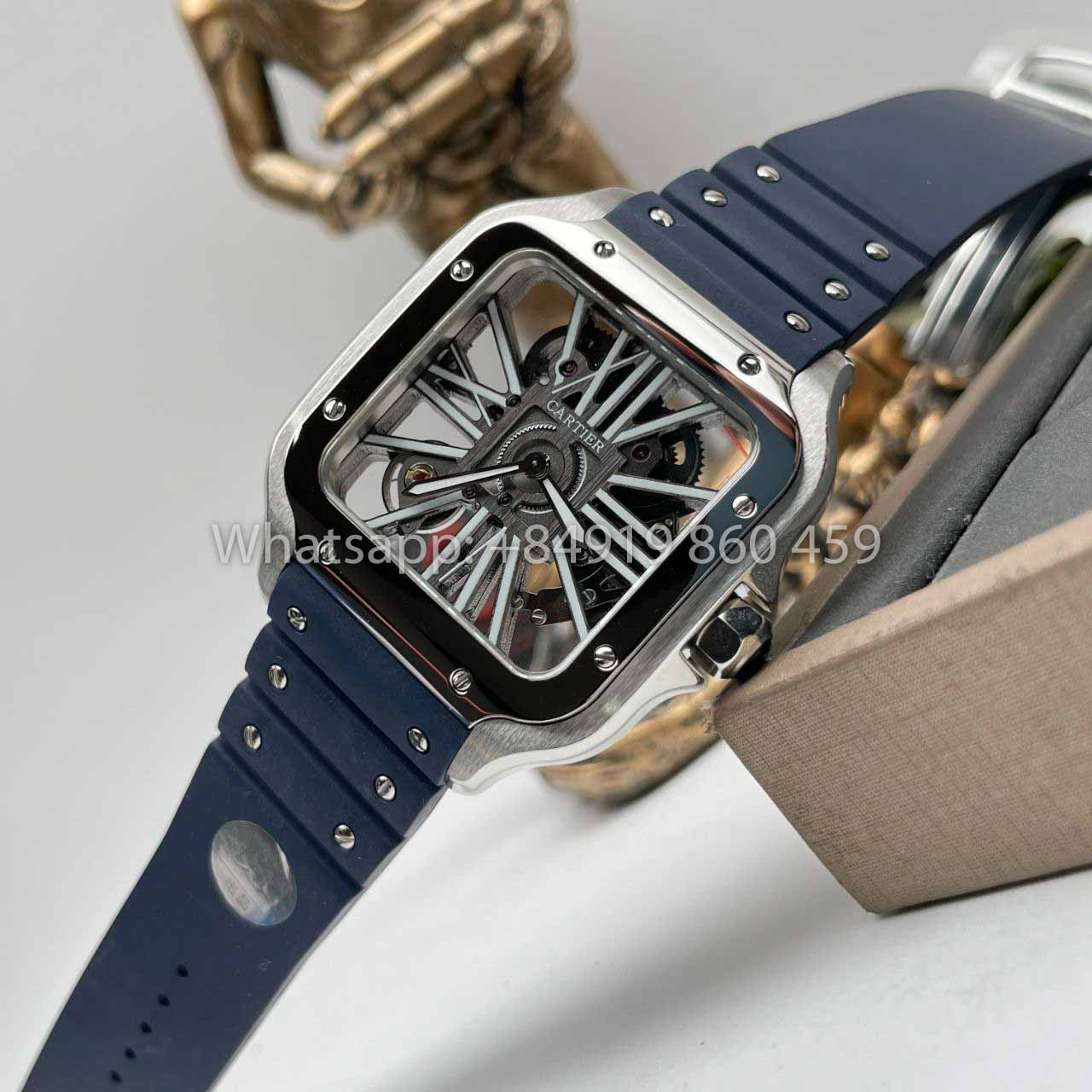 Cartier santos Skeleton 40mm W2020018 THB Factory 1:1 Best Edition Bisel blanco