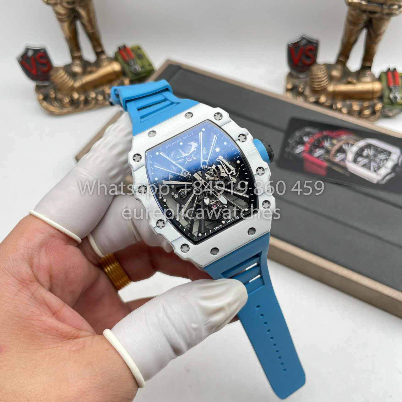 Richard Mille RM12-01 Tourbillon 1:1 Best Edition RM Factory Correa azul