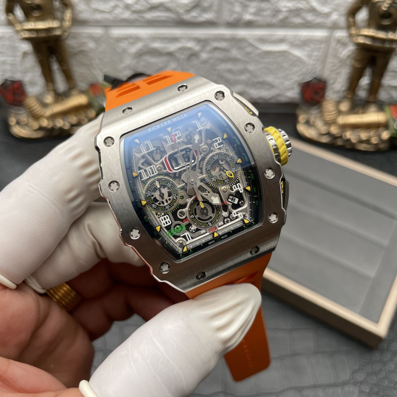 Richard Mille RM11-03 Cinturino arancione KV Factory in scala 1: 1 della migliore edizione