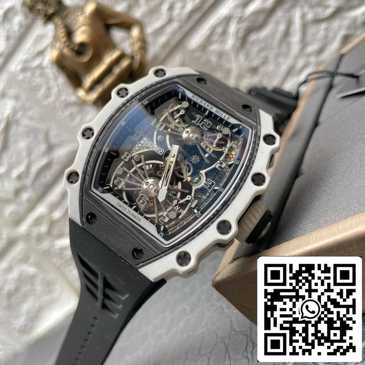 Richard Mille RM21-02 1:1 Best Edition RM Factory Tourbillon cassa in carbonio