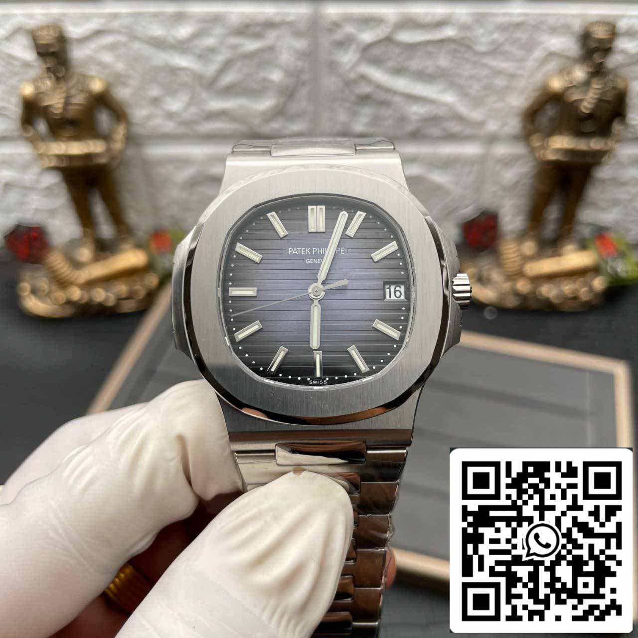 Patek Philippe Nautilus Jumbo 5711/1A-010 PF Factory 1:1 Mejor Edición Suizo ETA324 Esfera Azul