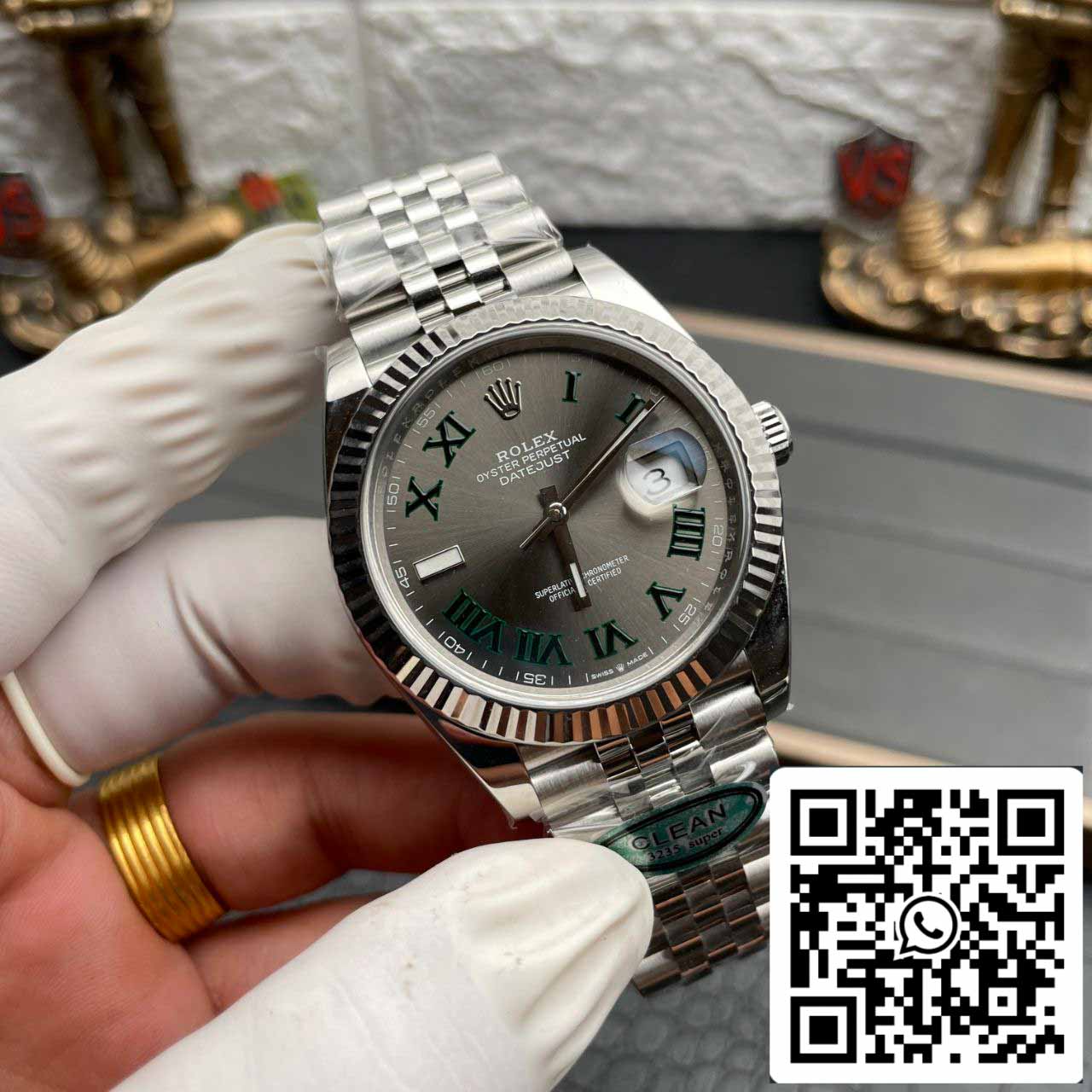 Rolex Datejust M126334-0045 Quadrante Wimbledon 41MM di Clean Factory