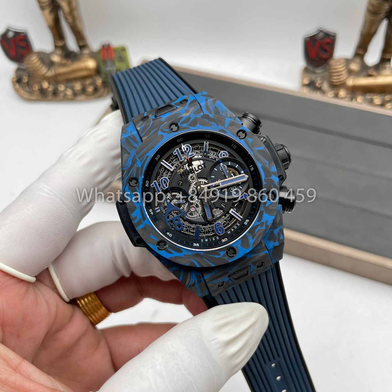 Hublot BIG BANG 1:1 Best Edition HB Factory Caja de fibra de carbono azul