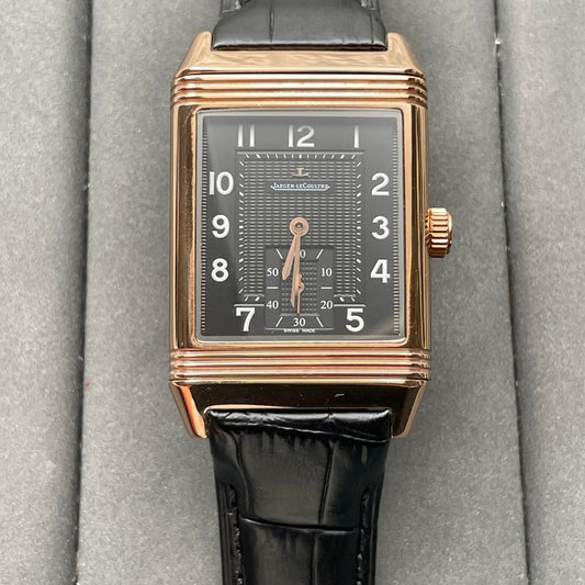 Jaeger LeCoultre Reverso Q3732470 1:1 Best Edition quadrante nero in oro rosa