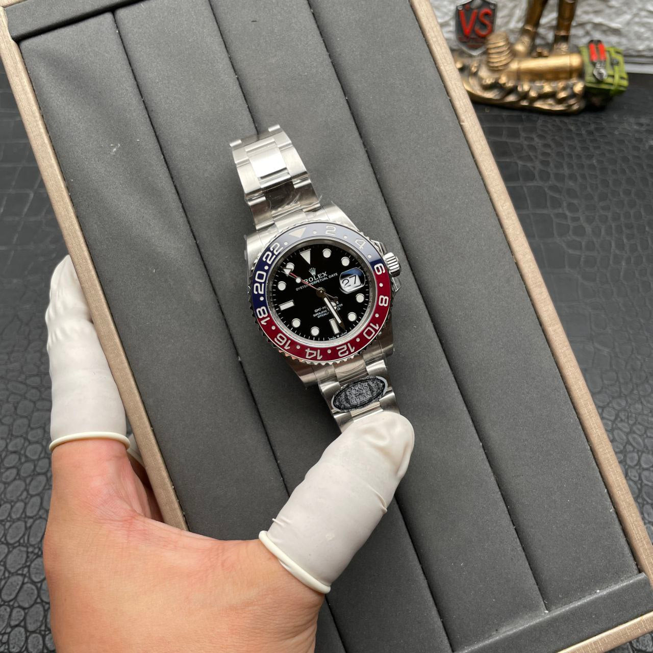 Correa Oyster para Rolex GMT Master II M126710BLRO-0001, edición superior, limpia, de fábrica, V3S, con forma circular de cola 