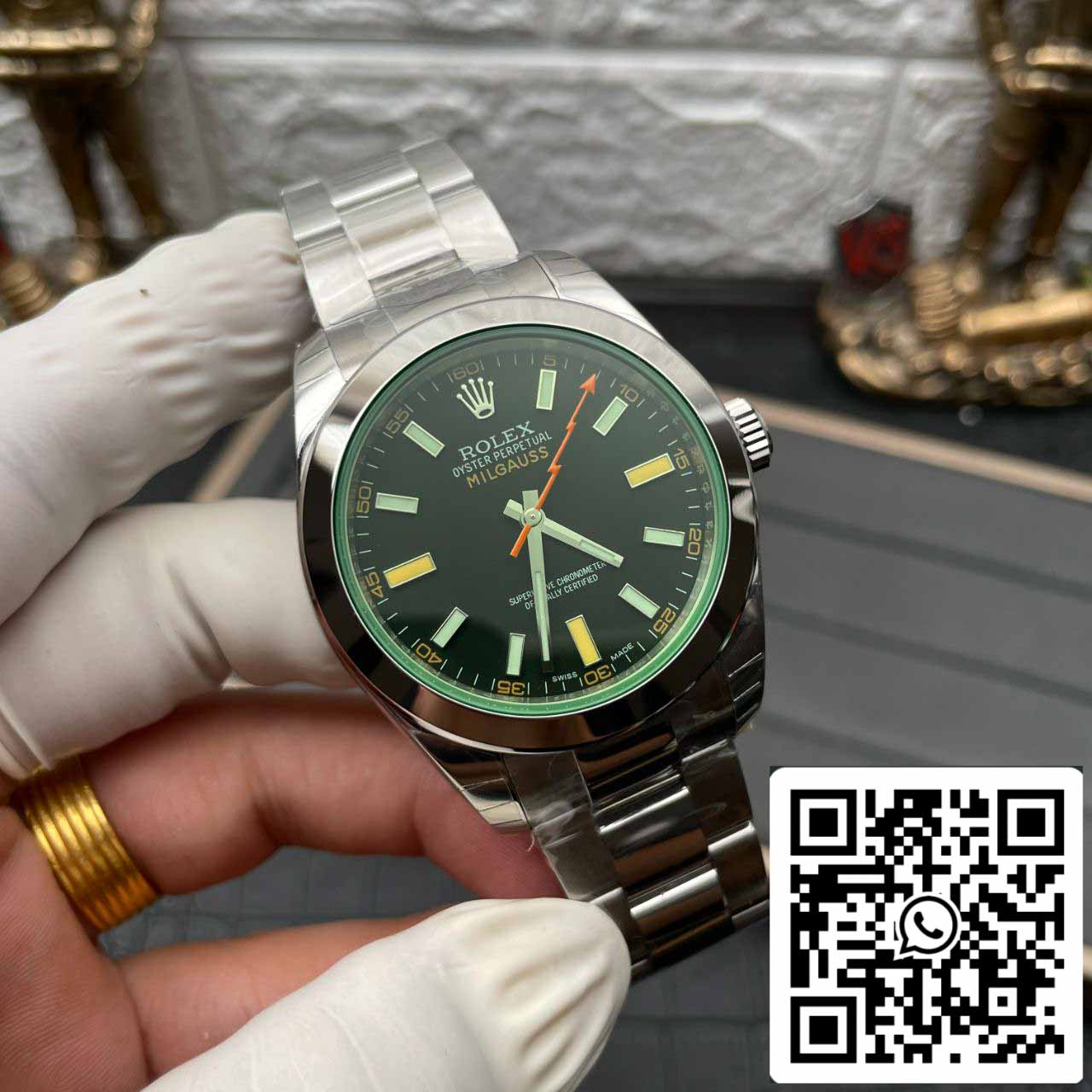 Rolex Milgauss 116400GV JVS Factory 1:1 Mejor edición suiza ETA3131 Esfera negra