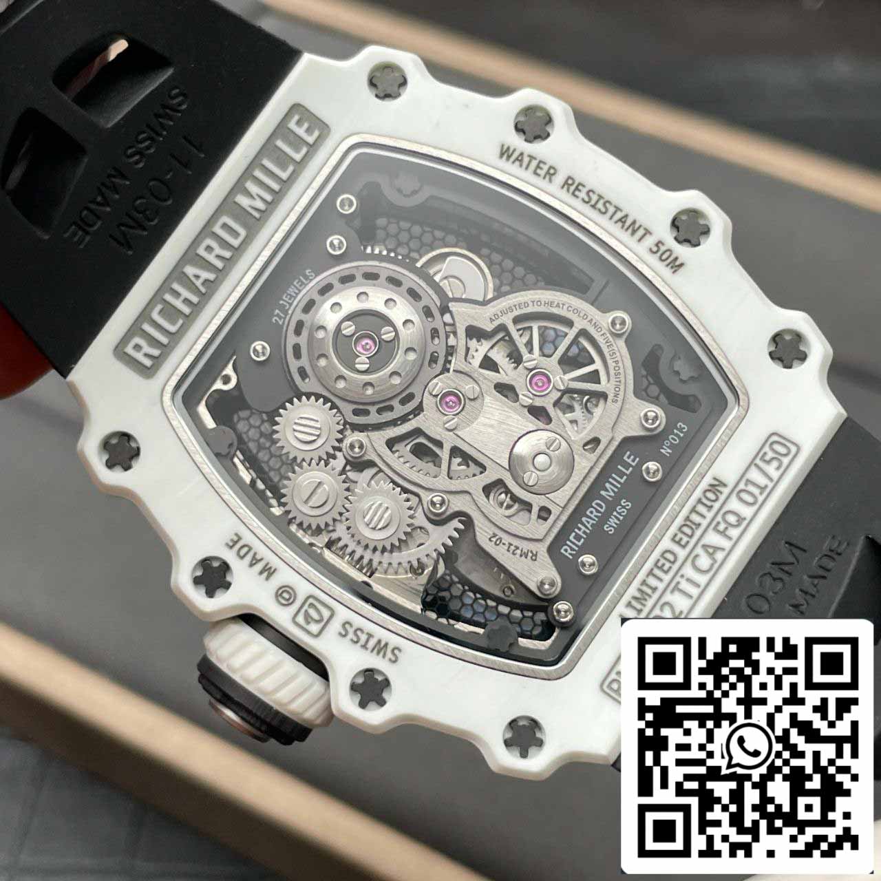 Richard Mille RM21-02 1:1 Best Edition RM Factory Tourbillon cassa in carbonio