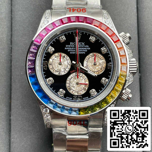 Rolex Daytona 116599 RBOW 1:1 Best Edition TW Factory quadrante nero