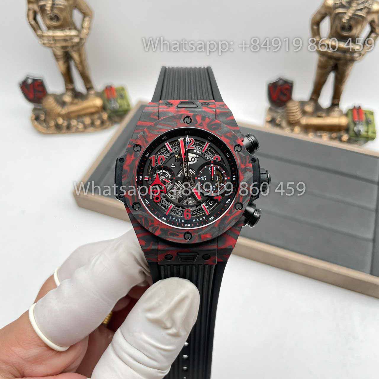 Hublot BIG BANG 411.QV.1123.NR.OVK21 1:1 Best Edition HB Factory Carbon Fiber Red Case