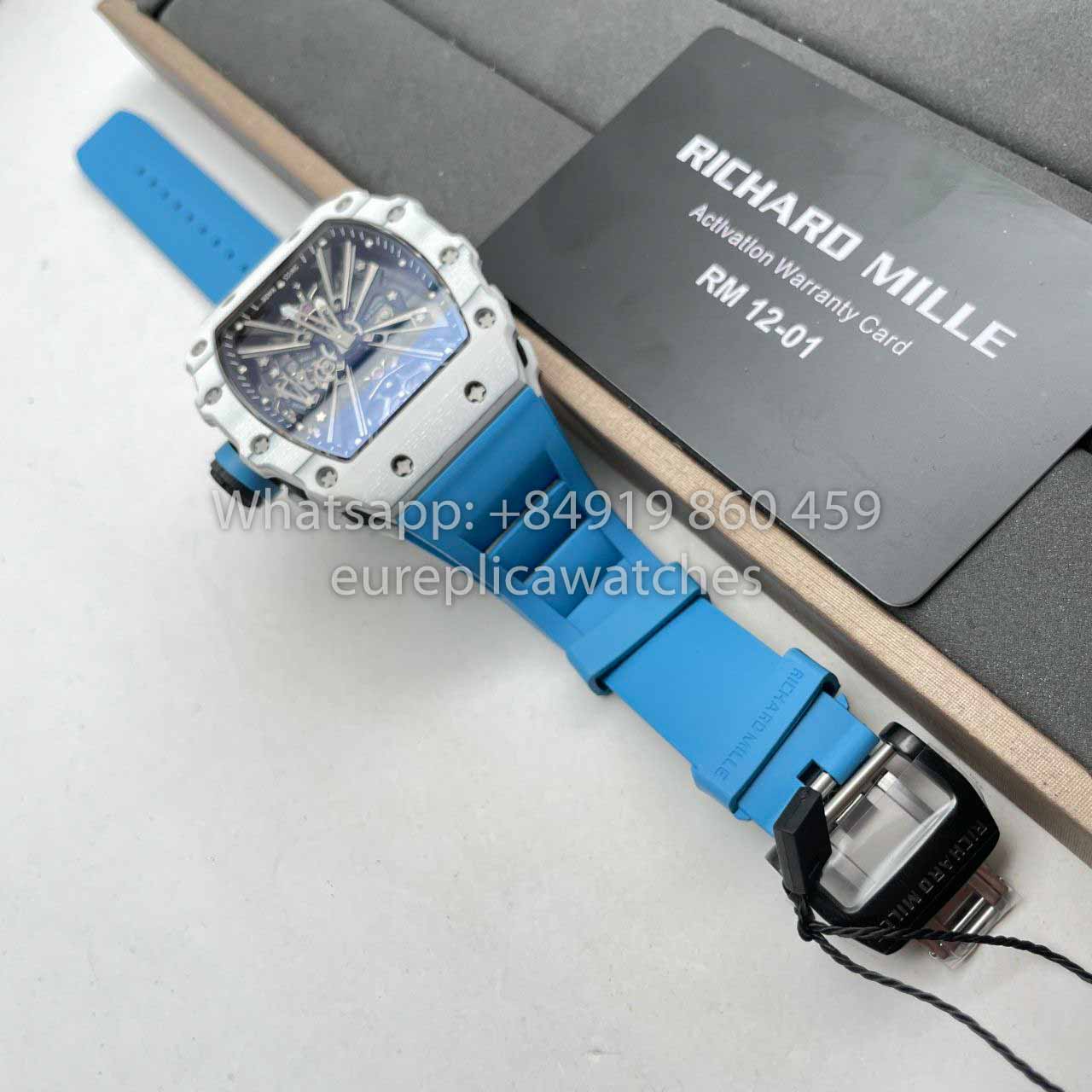 Richard Mille RM12-01 Tourbillon 1:1 Best Edition RM Factory Blue Strap