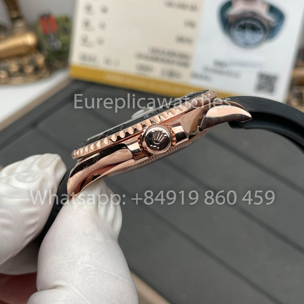 Orologio da uomo Rolex Yacht-Master 40 in oro rosa 126655-0002 rivestito in oro rosa 18k, pulito in fabbrica