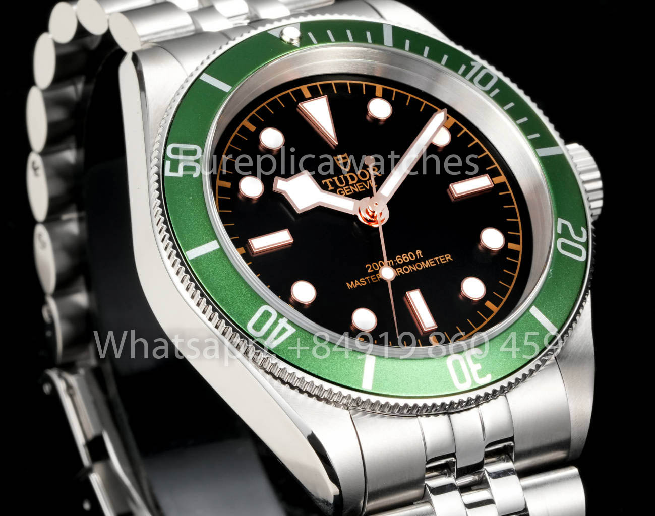 Tudor Monochrome Black Bay 1:1 Miglior Clone GR Factory Green Bezel