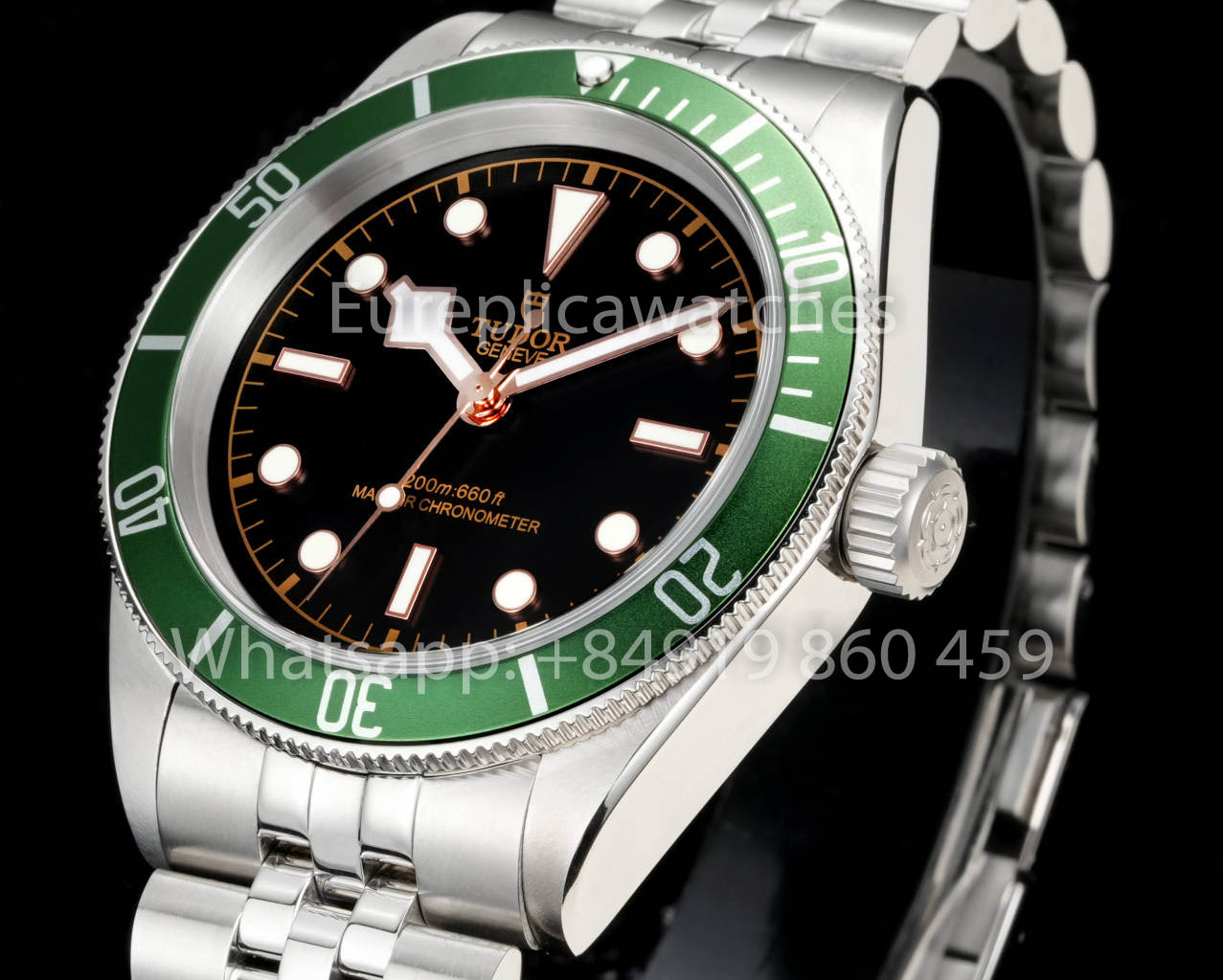 Tudor Monochrome Black Bay 1:1 Miglior Clone GR Factory Green Bezel