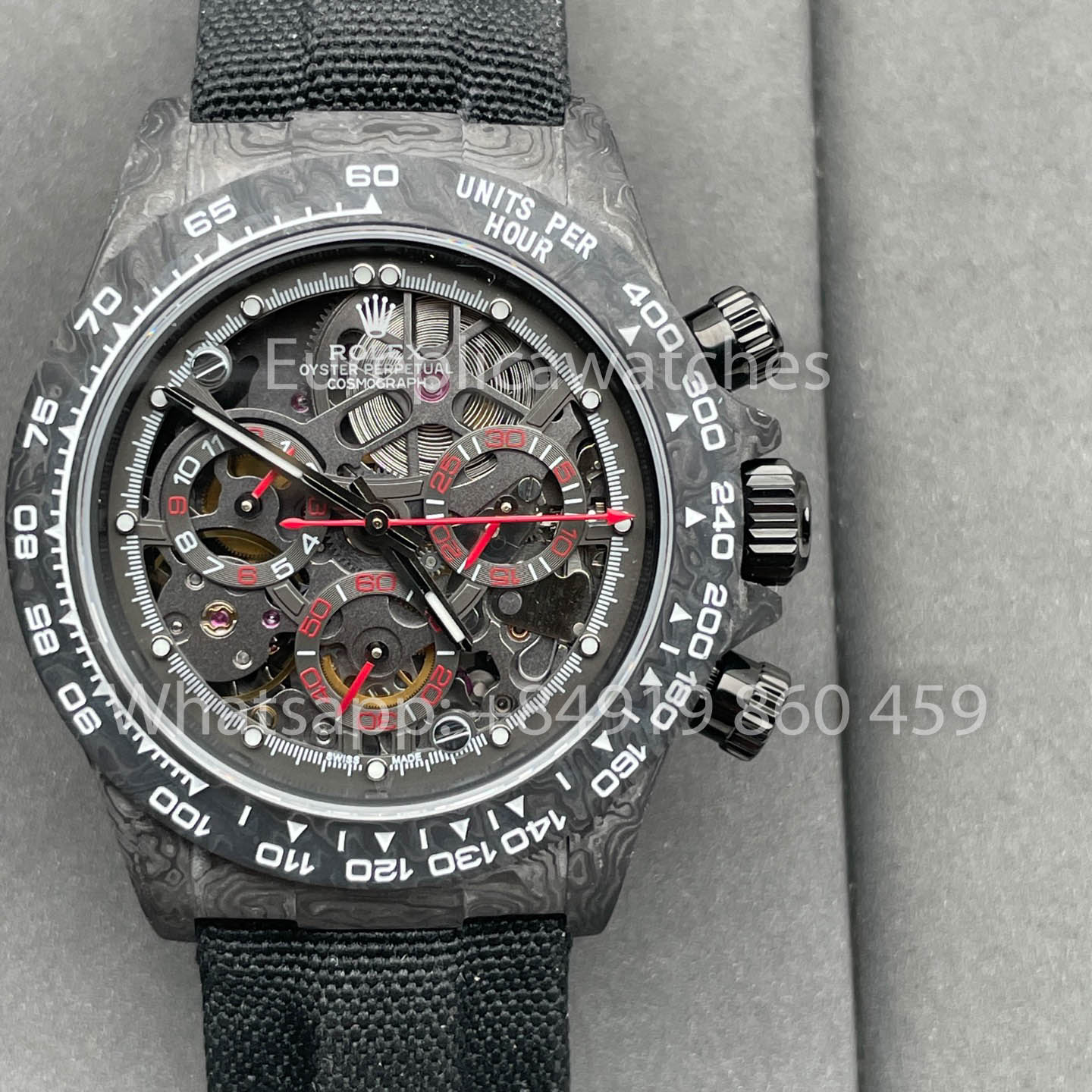 Rolex Daytona Skeleton Dial Diw Custom NTPT Carbon Case 1:1 Miglior Clone