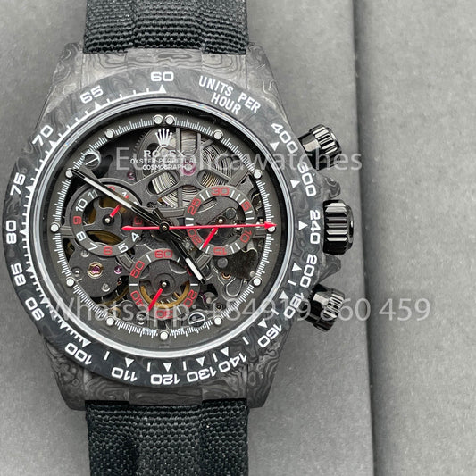 Rolex Daytona Skeleton Dial Diw Custom NTPT Carbon Case 1:1 Mejor clon