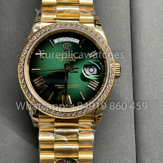 Rolex Day Date 128238-0118 Lunetta Diamante 1:1 Miglior Clone 8+ Versione Contrappeso di Fabbrica