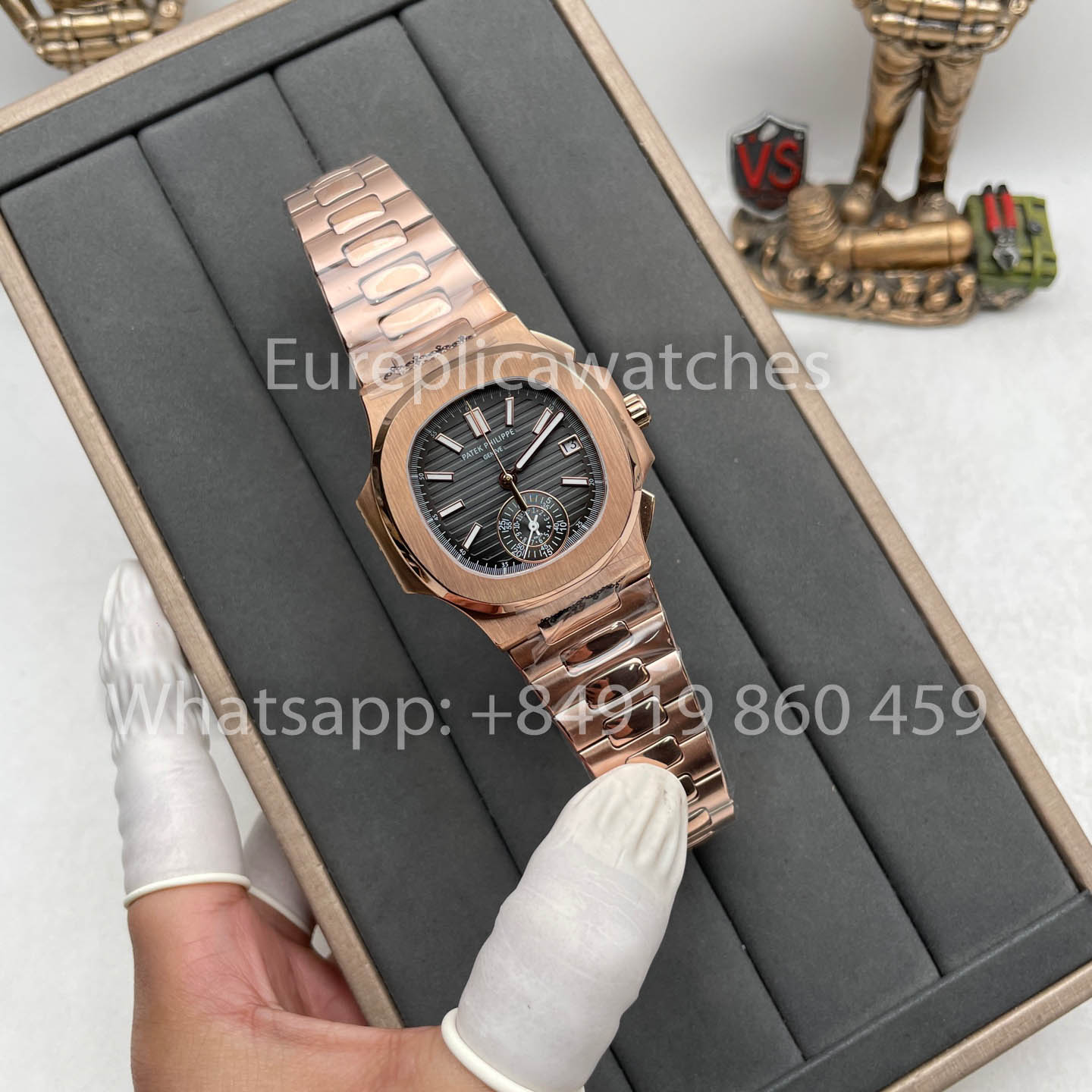 Patek Philippe Nautilus 5980/1R-001 1:1 Mejor Edición 3K Factory V2 Esfera Negra