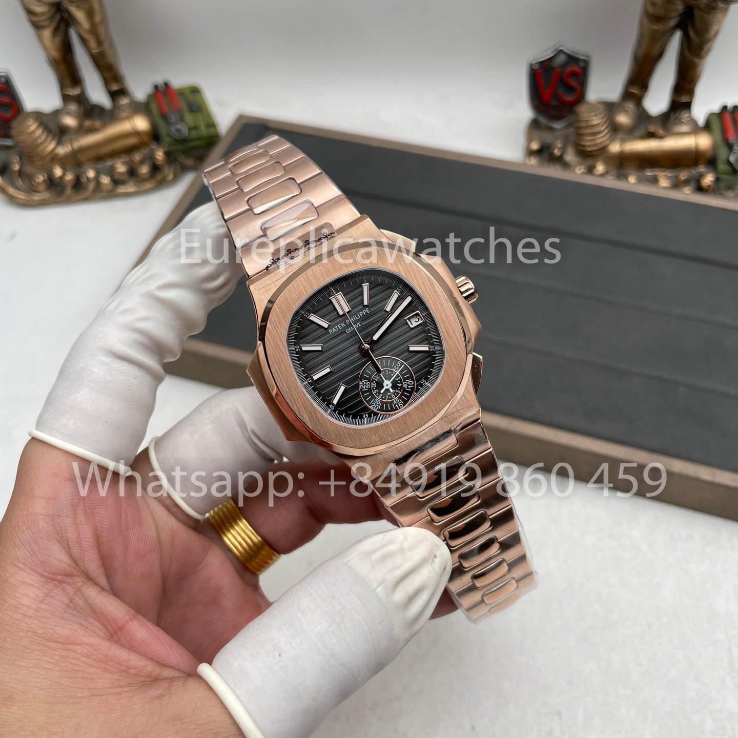 Patek Philippe Nautilus 5980/1R-001 1:1 Mejor Edición 3K Factory V2 Esfera Negra