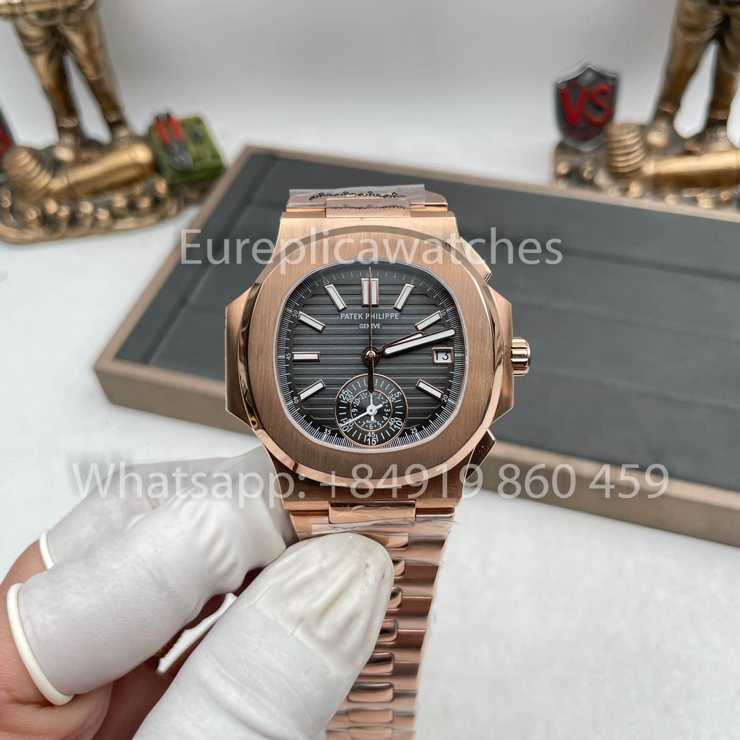 Patek Philippe Nautilus 5980/1R-001 1:1 Mejor Edición 3K Factory V2 Esfera Negra