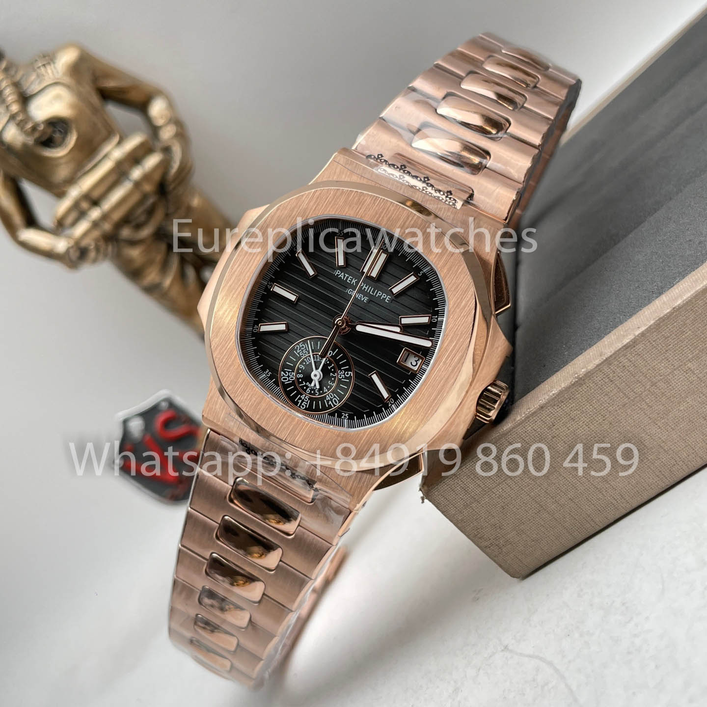 Patek Philippe Nautilus 5980/1R-001 1:1 Mejor Edición 3K Factory V2 Esfera Negra