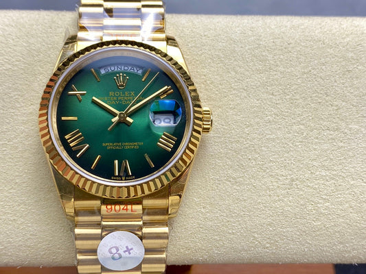 Rolex Day Date 128238-0118 Yellow Gold  1:1 Best Clone 8+ Factory Counterweight Version