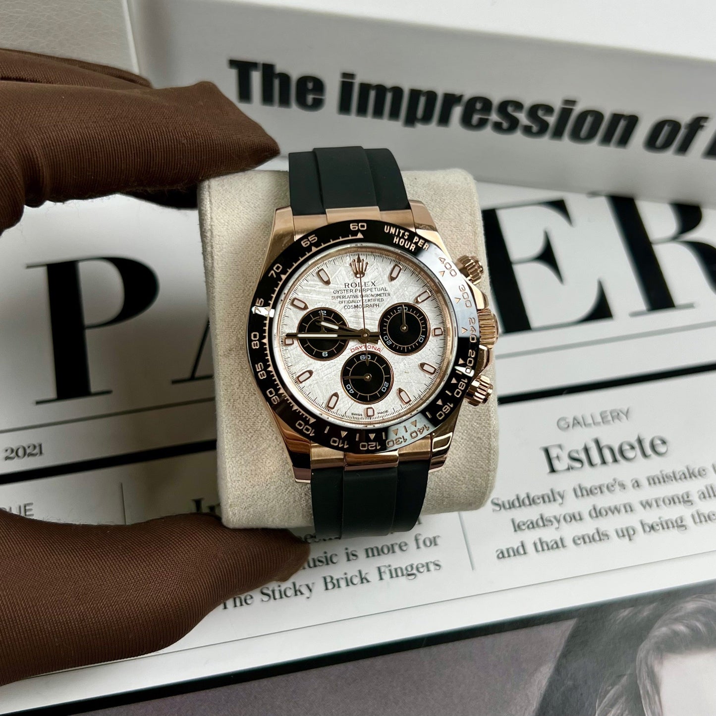 Rolex Cosmograph Daytona 116515LN meteorite dial 18k Rose gold Coated