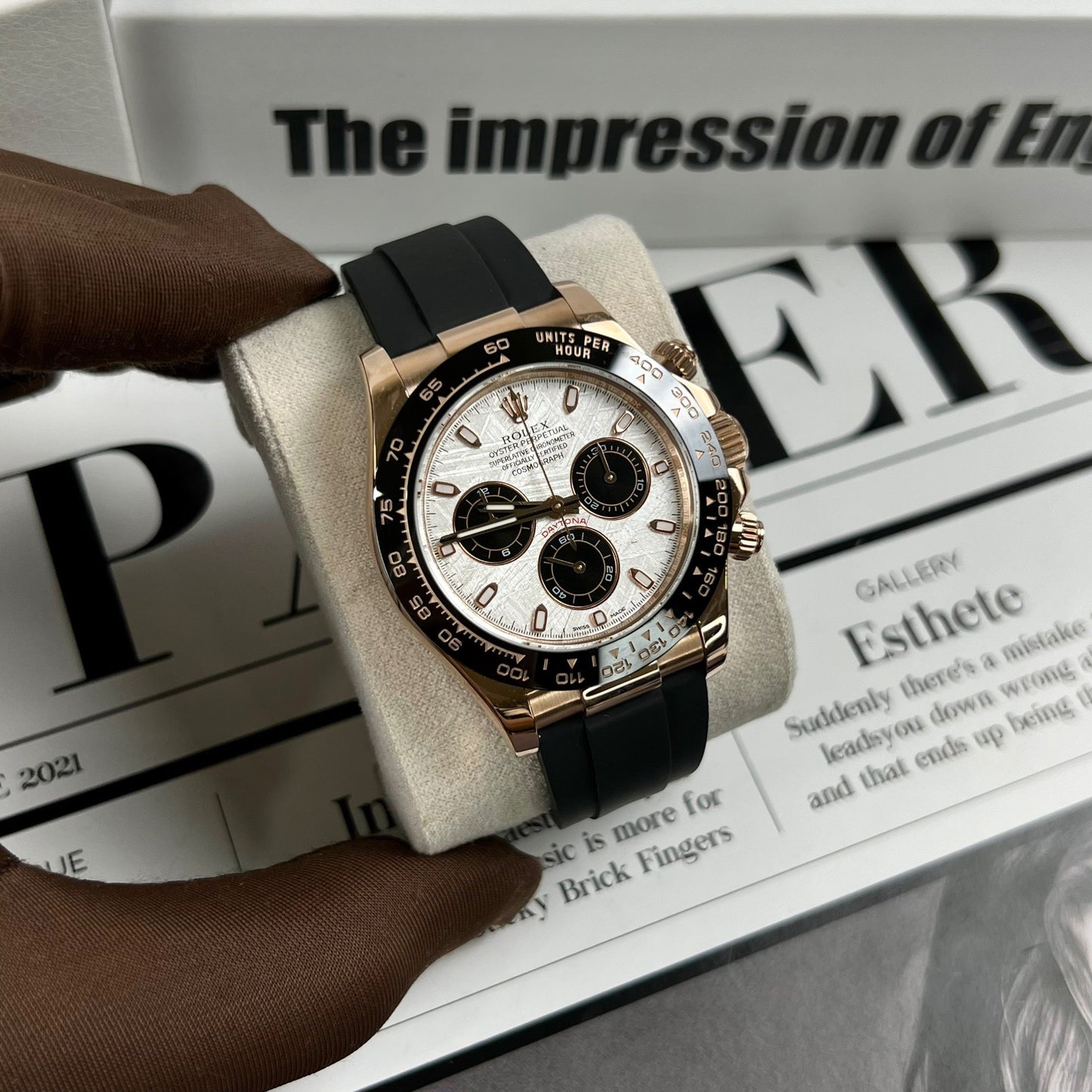 Rolex Cosmograph Daytona 116515LN esfera de meteorito 18k recubierto de oro rosa