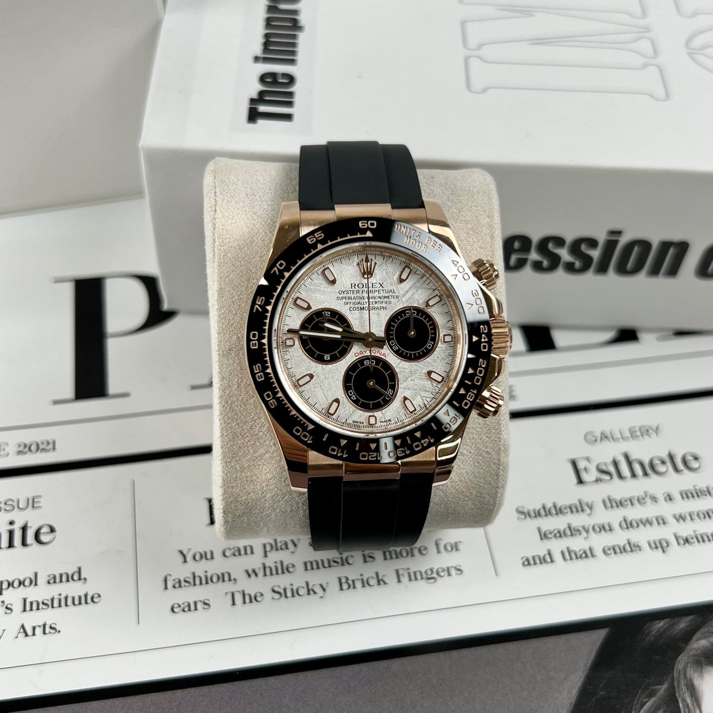 Rolex Cosmograph Daytona 116515LN meteorite dial 18k Rose gold Coated