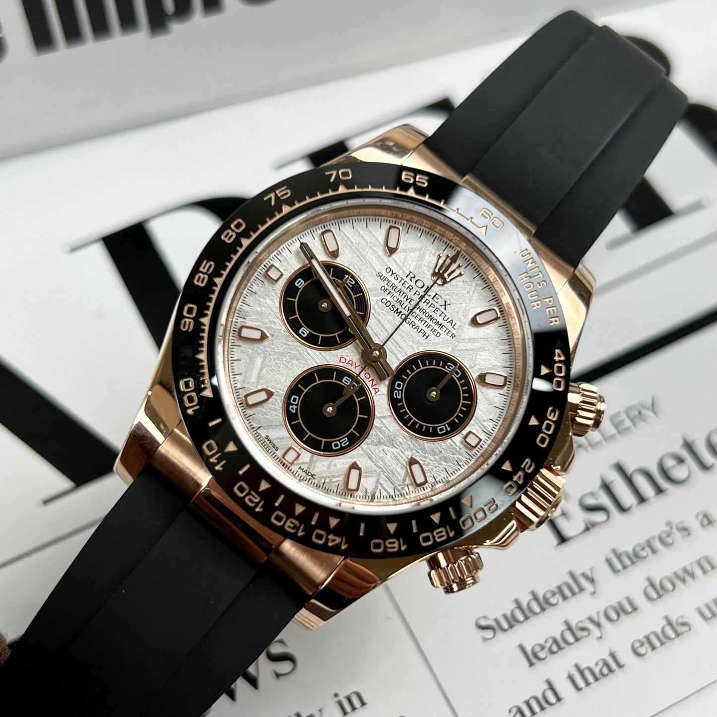 Rolex Cosmograph Daytona 116515LN esfera de meteorito 18k recubierto de oro rosa