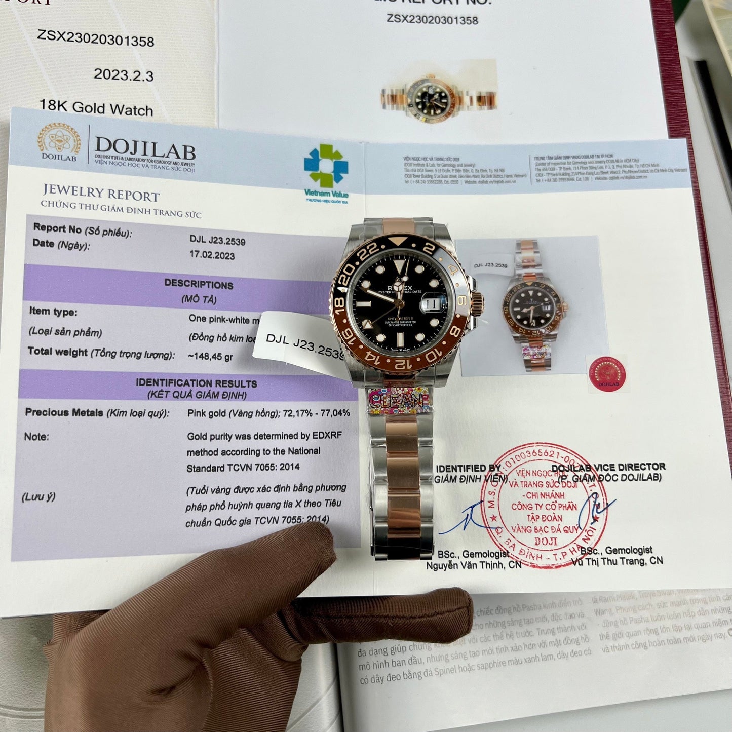 Rolex GMT-Master II Root Beer Men's Watch 126711CHNR-0002 Rose gold Wrapped