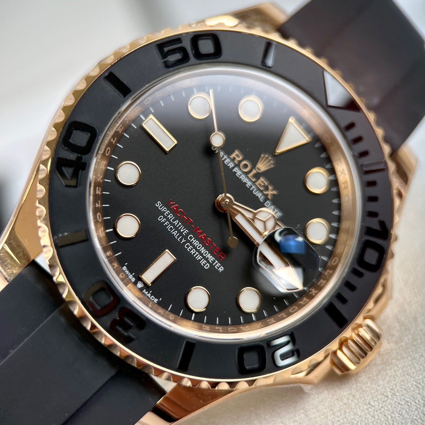 Orologio da uomo Rolex Yacht-Master 40 in oro rosa 126655-0002 rivestito in oro rosa 18 carati