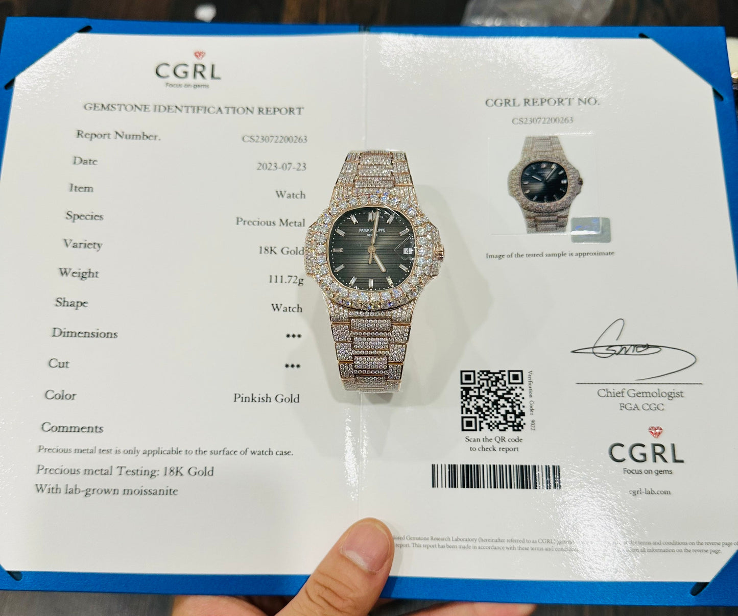 Patek Philippe Nautilus 5711 from 3K Factory and custom Moissanite