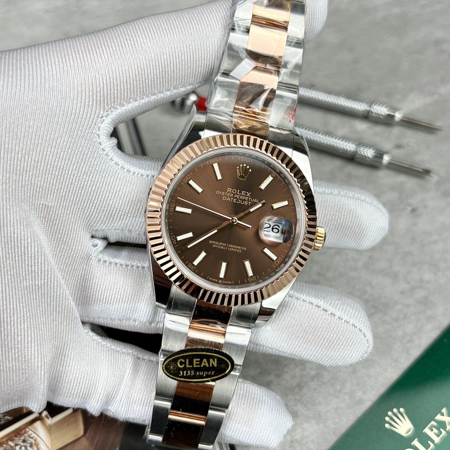 Reloj automático Rolex Datejust 41 para hombre 126331-0001 recubierto de oro rosa de 18 quilates