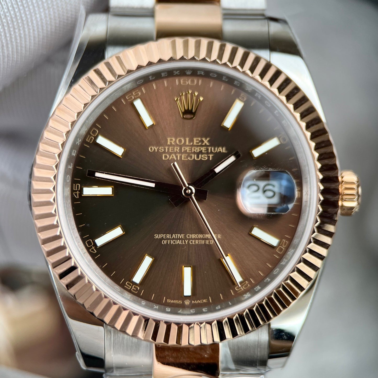 Reloj automático Rolex Datejust 41 para hombre 126331-0001 recubierto de oro rosa de 18 quilates