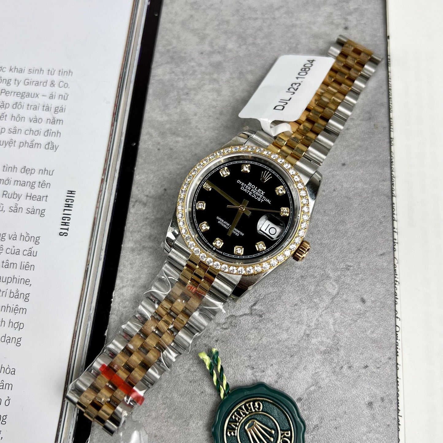 Rolex Datejust 36 mm Diamantes 126283RBR Oro amarillo de 18 k y moissanita