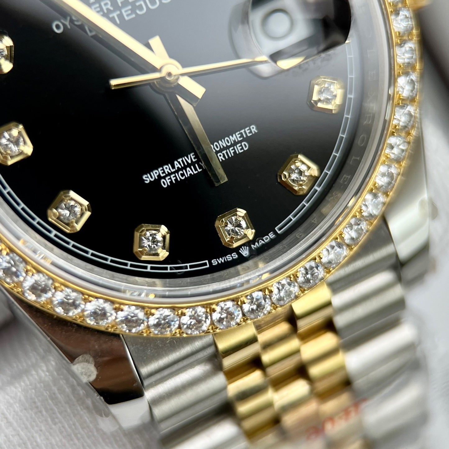 Rolex Datejust 36 mm Diamantes 126283RBR Oro amarillo de 18 k y moissanita