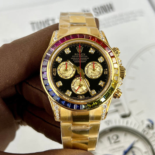 Rolex Cosmograph Daytona Rainbow 116598 RBOW-78608 [Oro personalizzato, moissanite, pietra rubino]