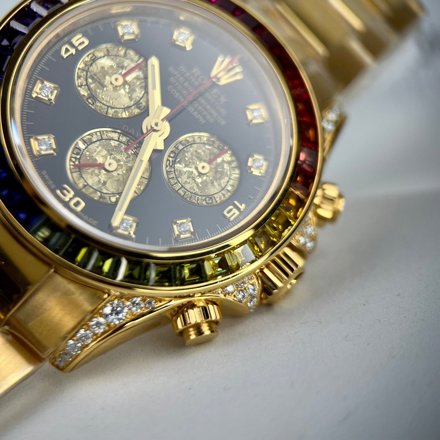 Rolex Cosmograph Daytona Rainbow 116598 RBOW-78608 [Oro personalizzato, moissanite, pietra rubino]