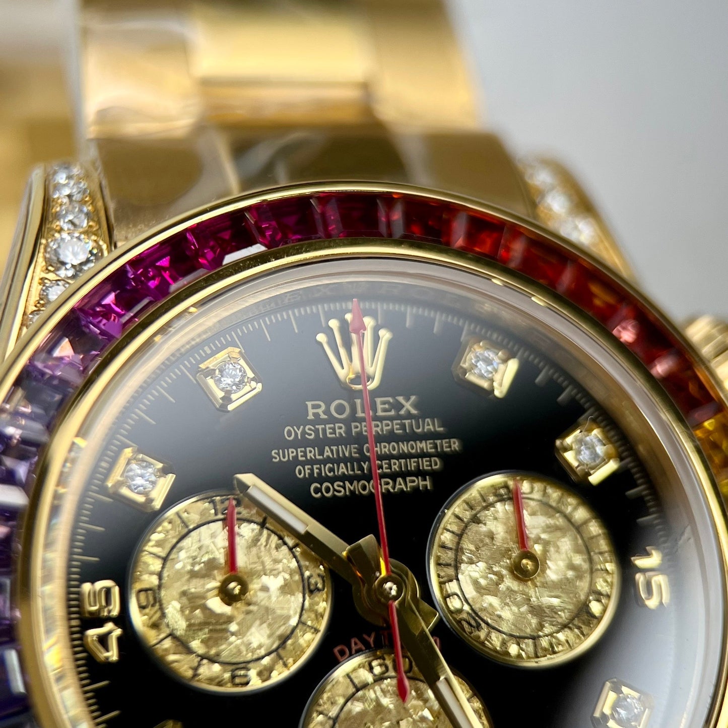 Rolex Cosmograph Daytona Rainbow 116598 RBOW-78608 [Oro personalizzato, moissanite, pietra rubino]