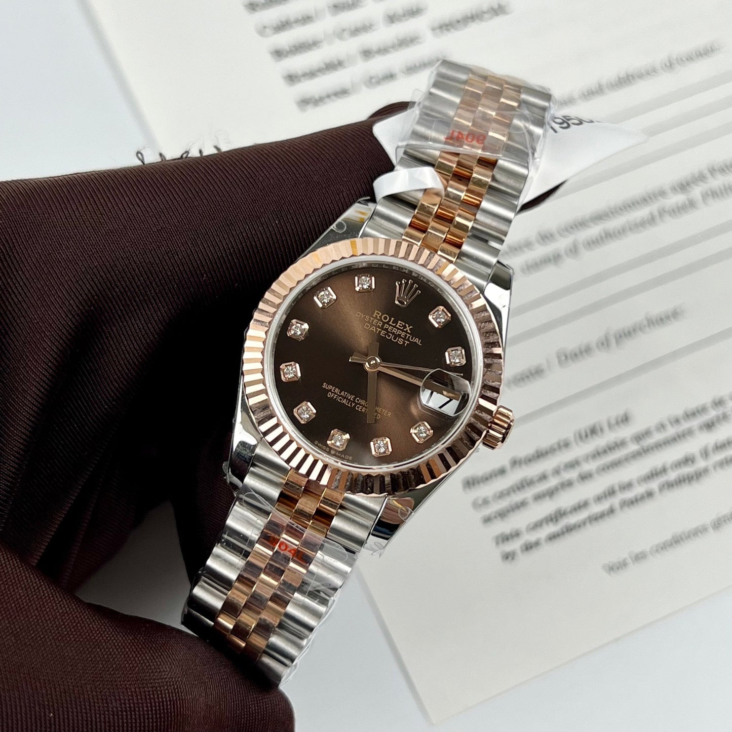 Rolex Lady Datejust 279171 31mm Chocolate dial and diamond