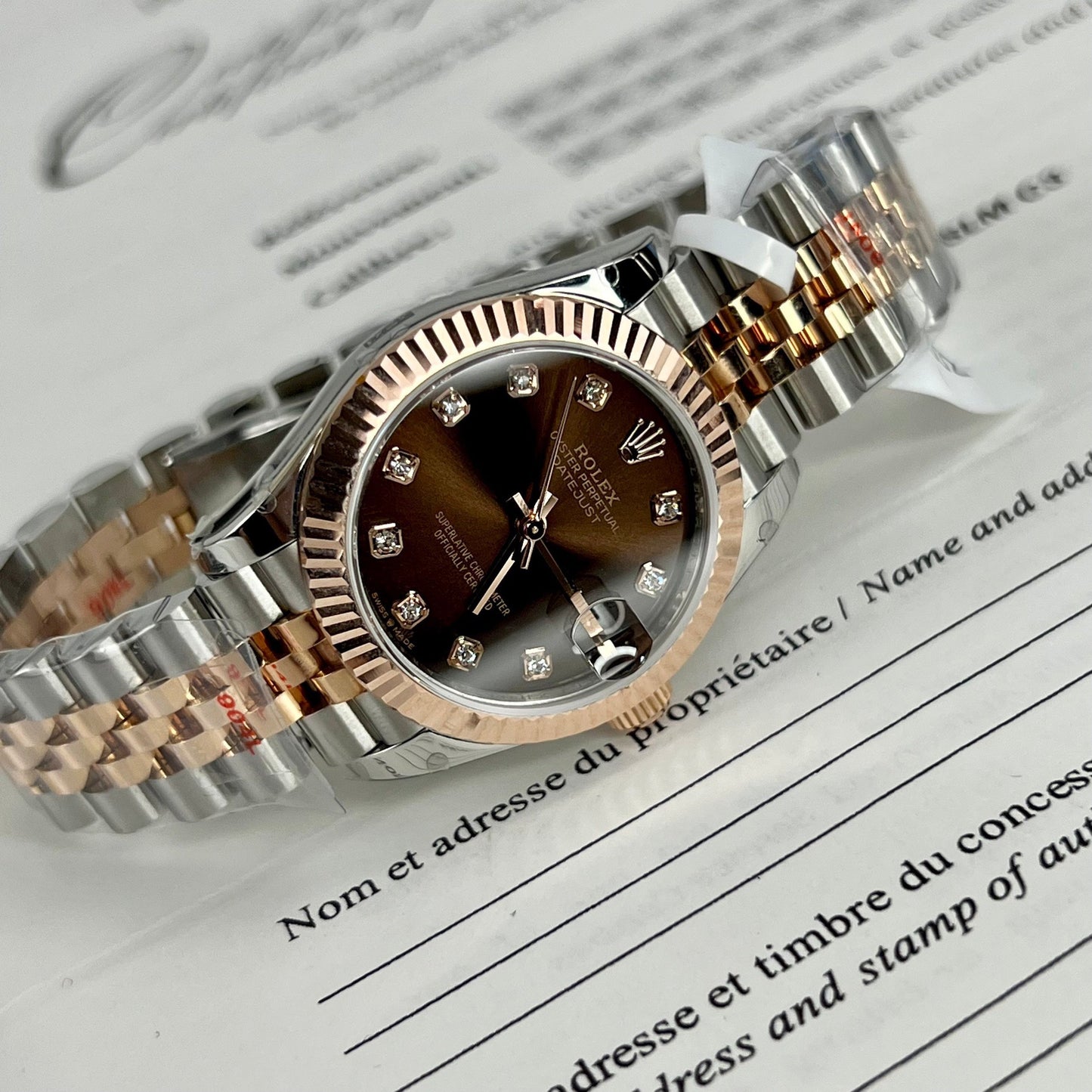 Rolex Lady Datejust 279171 31mm Esfera chocolate y diamante