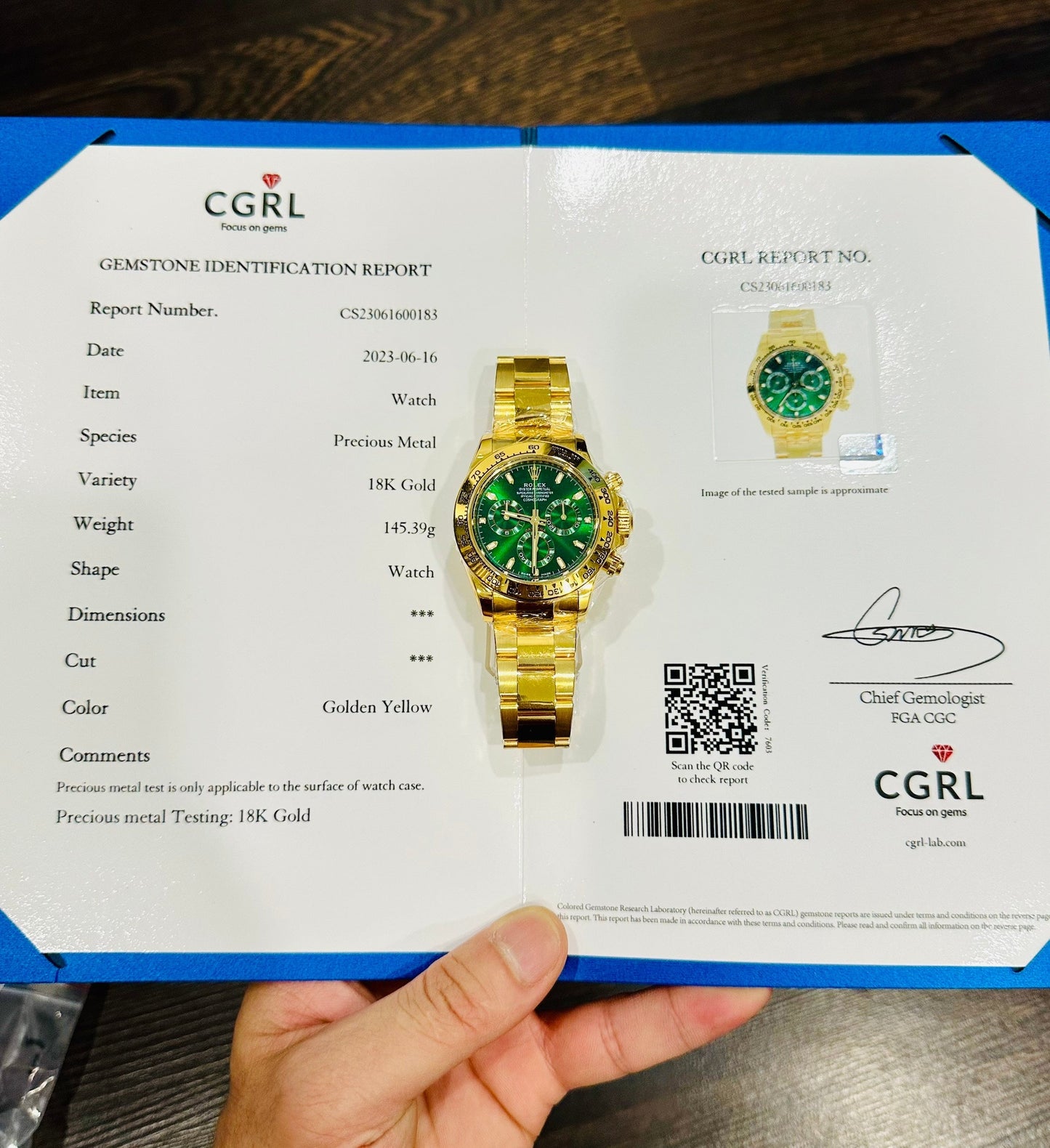 Rolex Yellow Gold Cosmograph Daytona 40 Watch Green Arabic Dial 116508 Coated 18k Yellow gold