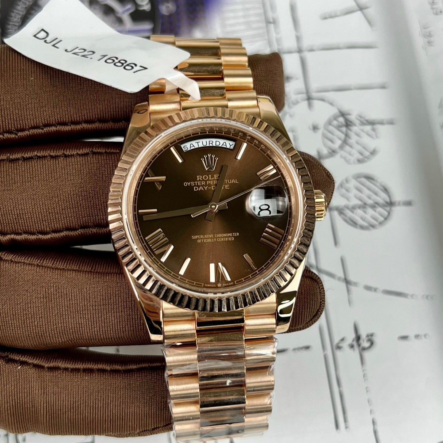 Rolex Day Date President Automático 228235 Oro rosa de 18 quilates lleno de 150 gramos