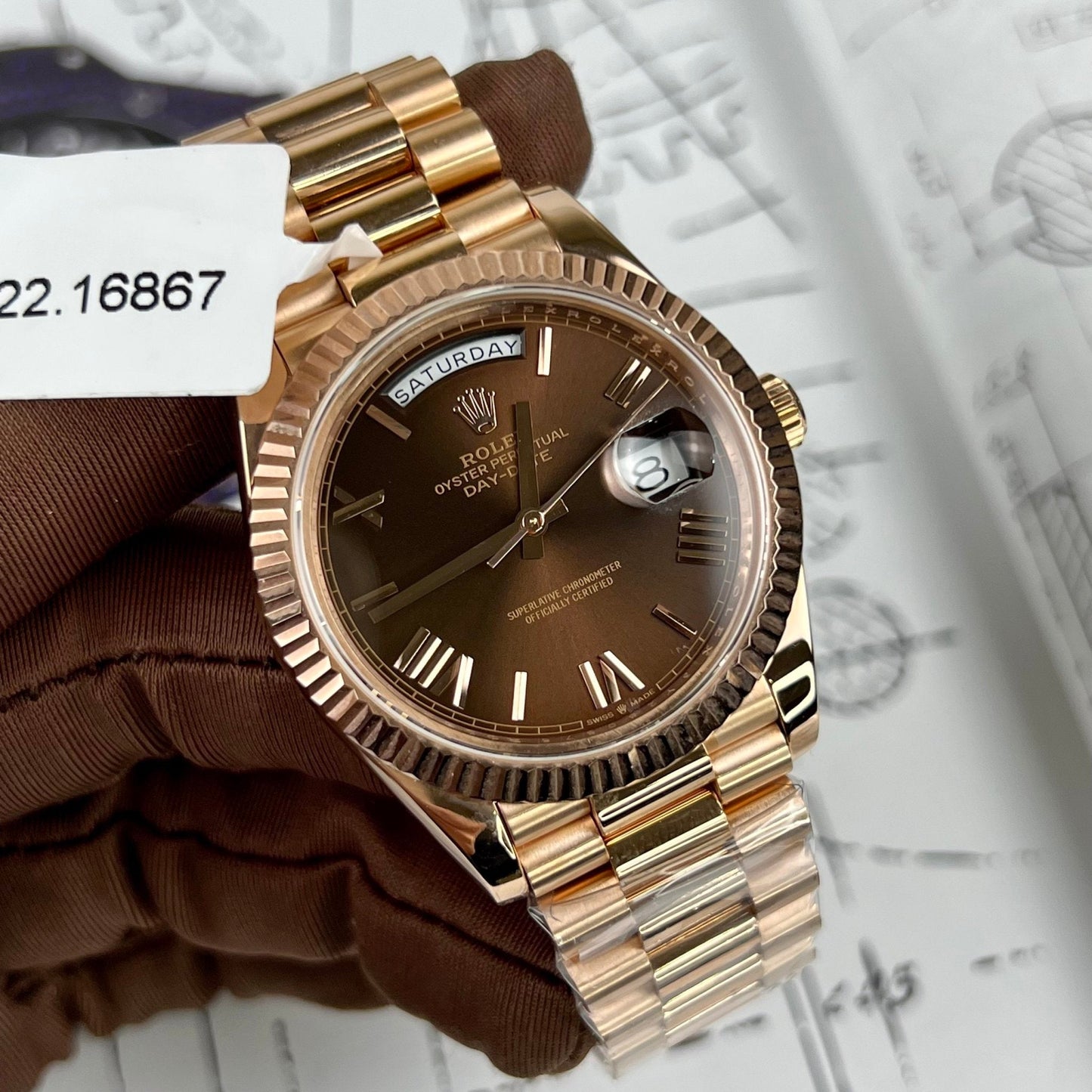 Rolex Day Date President Automatic 228235 18k rose gold filled 150 gram